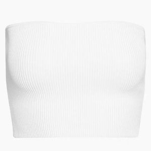 Aritzia Babaton Sculpt Knit Cropped Tube Top in White